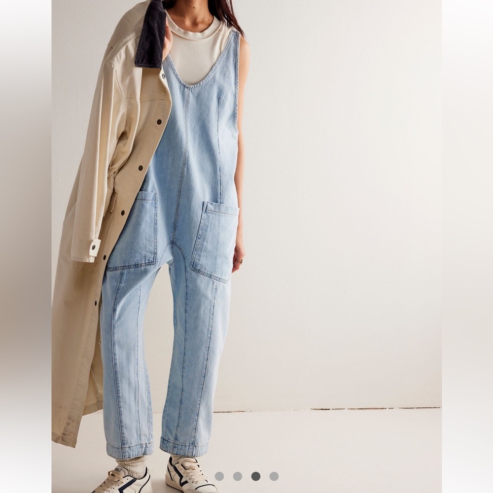 Free People High Roller Denim Jumpsuit *COPY*